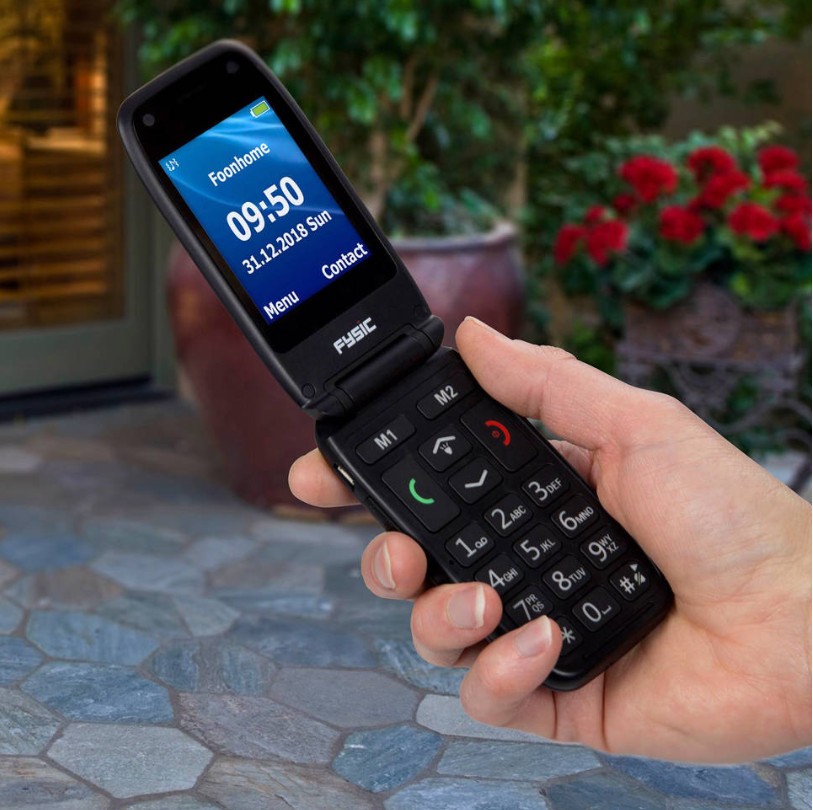 FYSIC GSM Senior Klap FM-9260 Zwart (FM-9260)