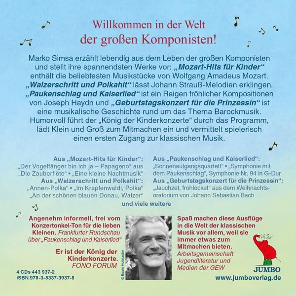 Text aus einem Buch: 'Willkommen in der Welt der großen Komponisten!'