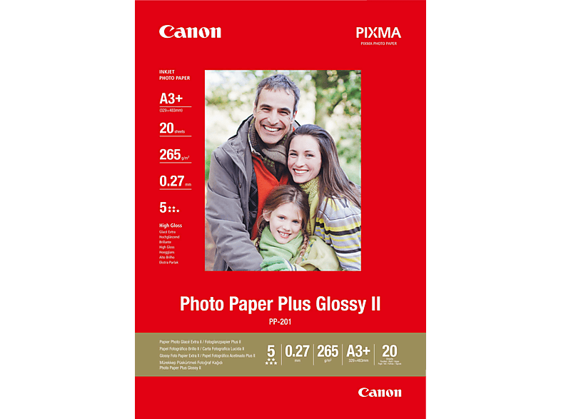 Fotopapier II CANON Blätter, 100 x PP-201 Kurzanleitung 50 150 Plus mm Glossy