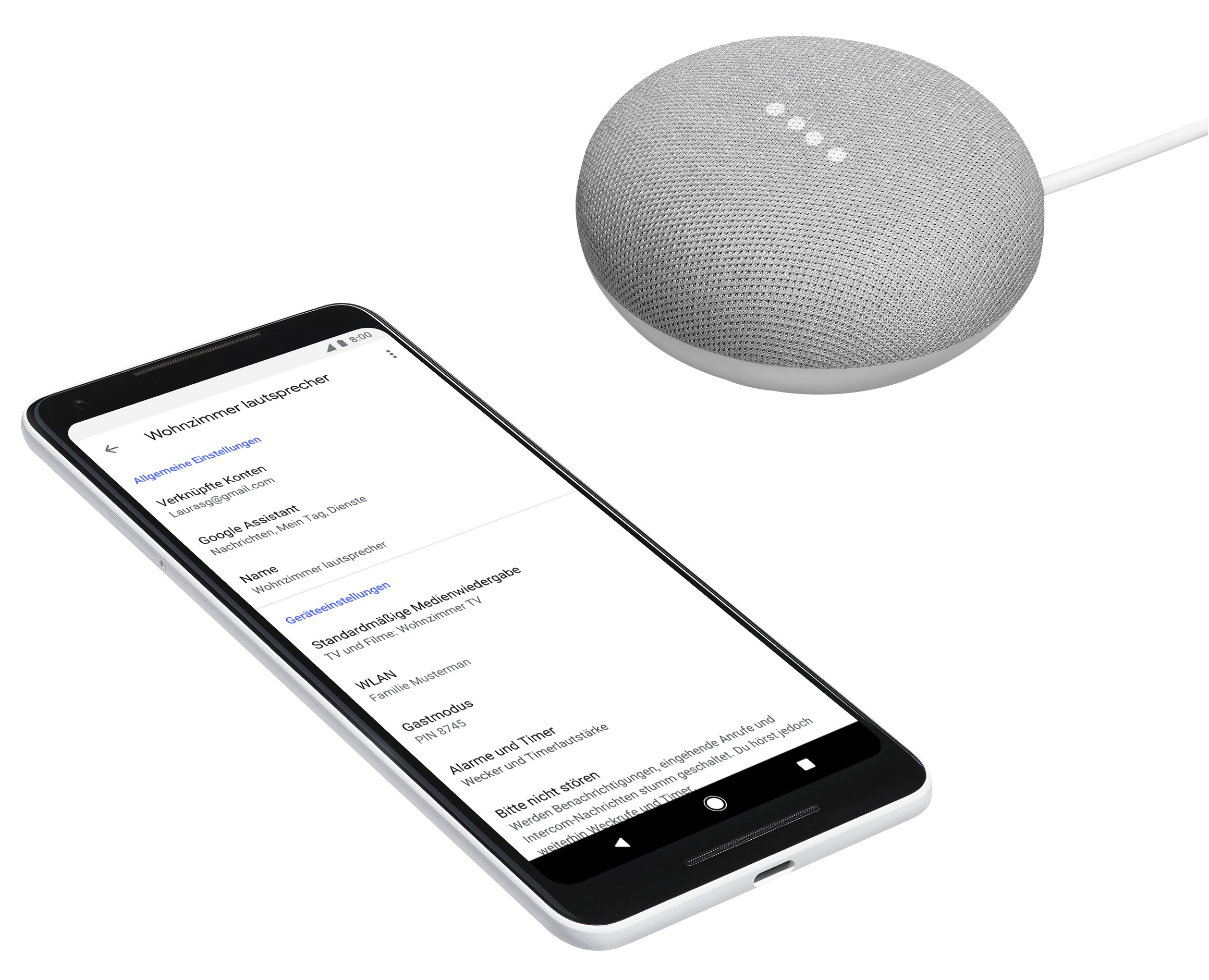 GOOGLE Home Mini  Smart Speaker, Kreide