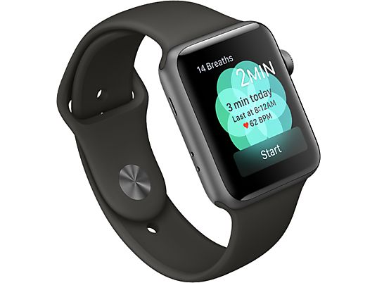 APPLE Watch Series 3 42mm spacegrijs aluminium / zwart sportbandje