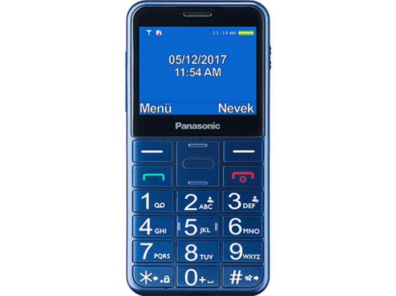 PANASONIC KX-TU150 kék nyomógombos kártyafüggetlen mobiltelefon időseknek