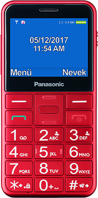 PANASONIC KX-TU150 piros nyomógombos kártyafüggetlen mobiltelefon időseknek