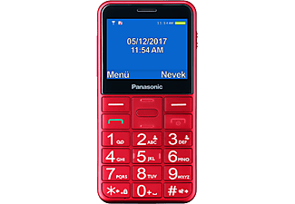 PANASONIC KX-TU150 piros nyomógombos kártyafüggetlen mobiltelefon időseknek