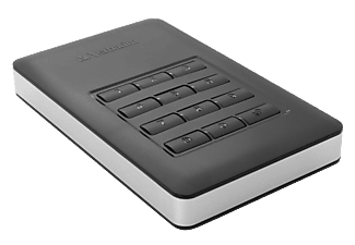 VERBATIM 53401 Secure Portable HDD USB 3.1 mit Keypad Festplatte, 1 TB HDD, 2,5 Zoll, extern, Schwarz