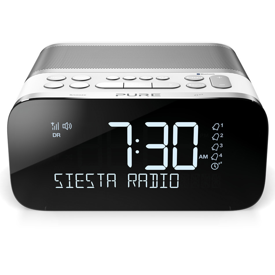 PURE 151853 Siesta S6 Radio-Wecker, DAB, DAB+, FM, AM, Bluetooth, Weiß