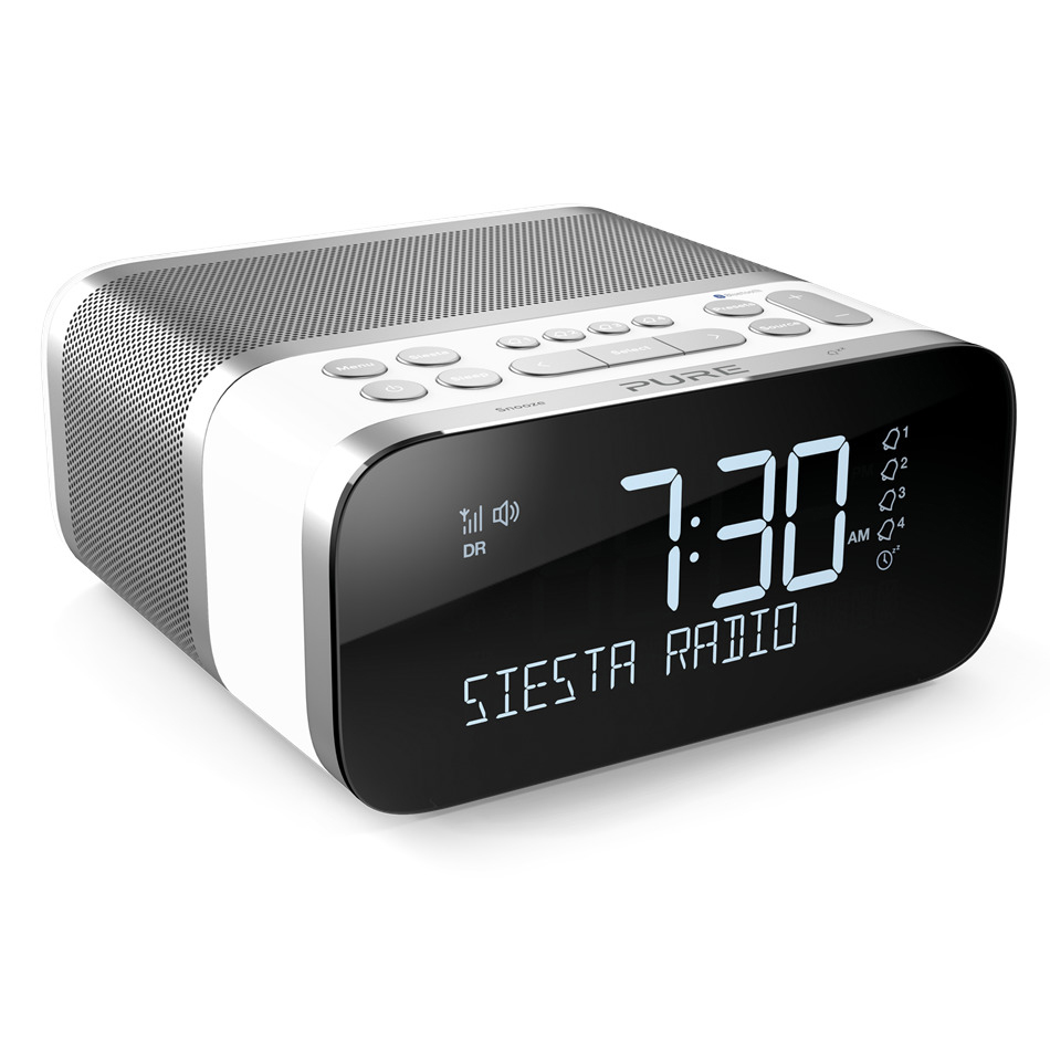 PURE 151853 Siesta S6 Radio-Wecker, DAB, DAB+, FM, AM, Bluetooth, Weiß
