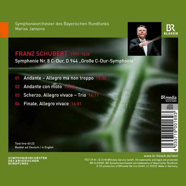 CD-Cover mit Text und Foto eines Dirigenten. Es kündigt eine Aufführung von Franz Schuberts Symphonie an.