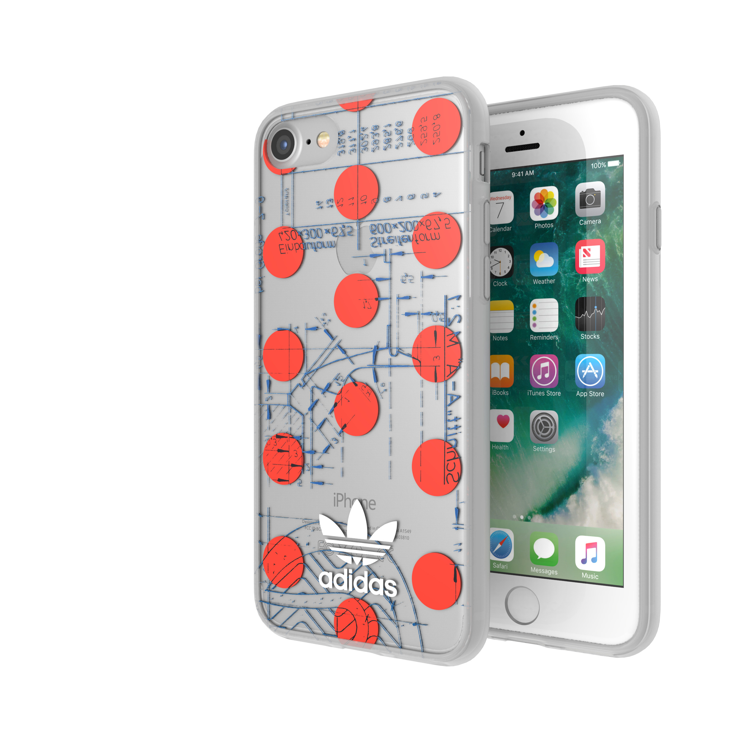 ADIDAS ORIGINALS 28494, Backcover, Apple, iPhone 6, iPhone 6s, iPhone 7, iPhone 8, Transparent/Mehrfarbig