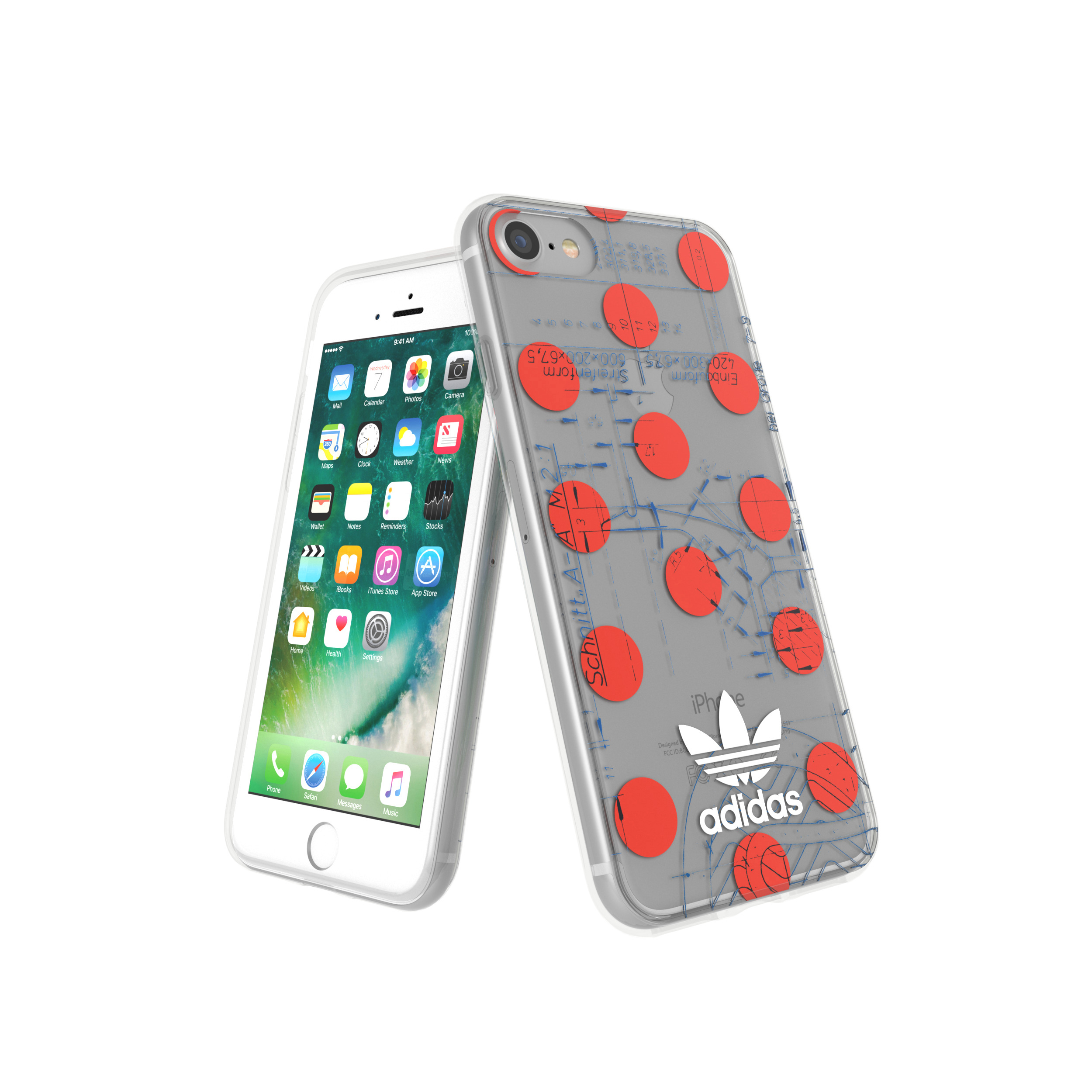 ADIDAS ORIGINALS 28494, Backcover, Apple, iPhone 6, iPhone 6s, iPhone 7, iPhone 8, Transparent/Mehrfarbig