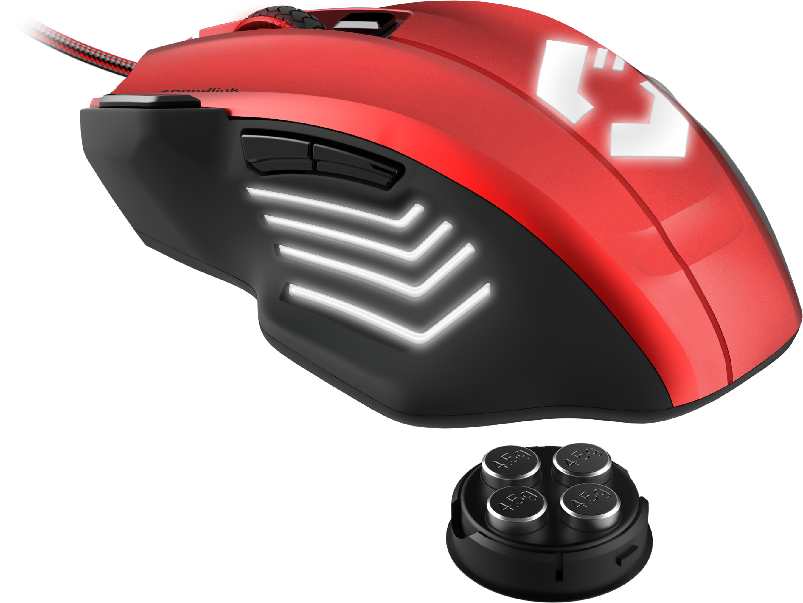SPEEDLINK Decus Respec Gaming Maus, Schwarz/Rot