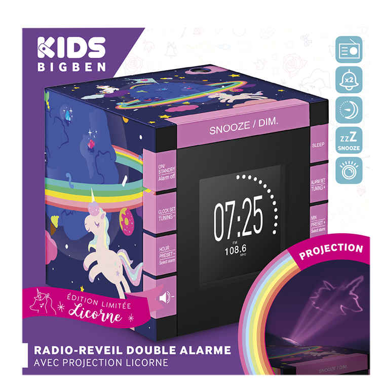 BIGBEN Unicorn-wekkerradio met projectie