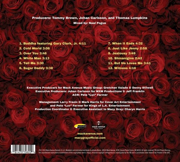 CD-Cover mit Text über Musiktitel und rotem Rosenhintergrund.