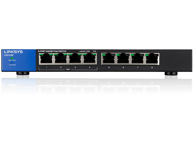 LINKSYS 8-Ports Switch Business Gigabit PoE+ (LGS108P-EU)
