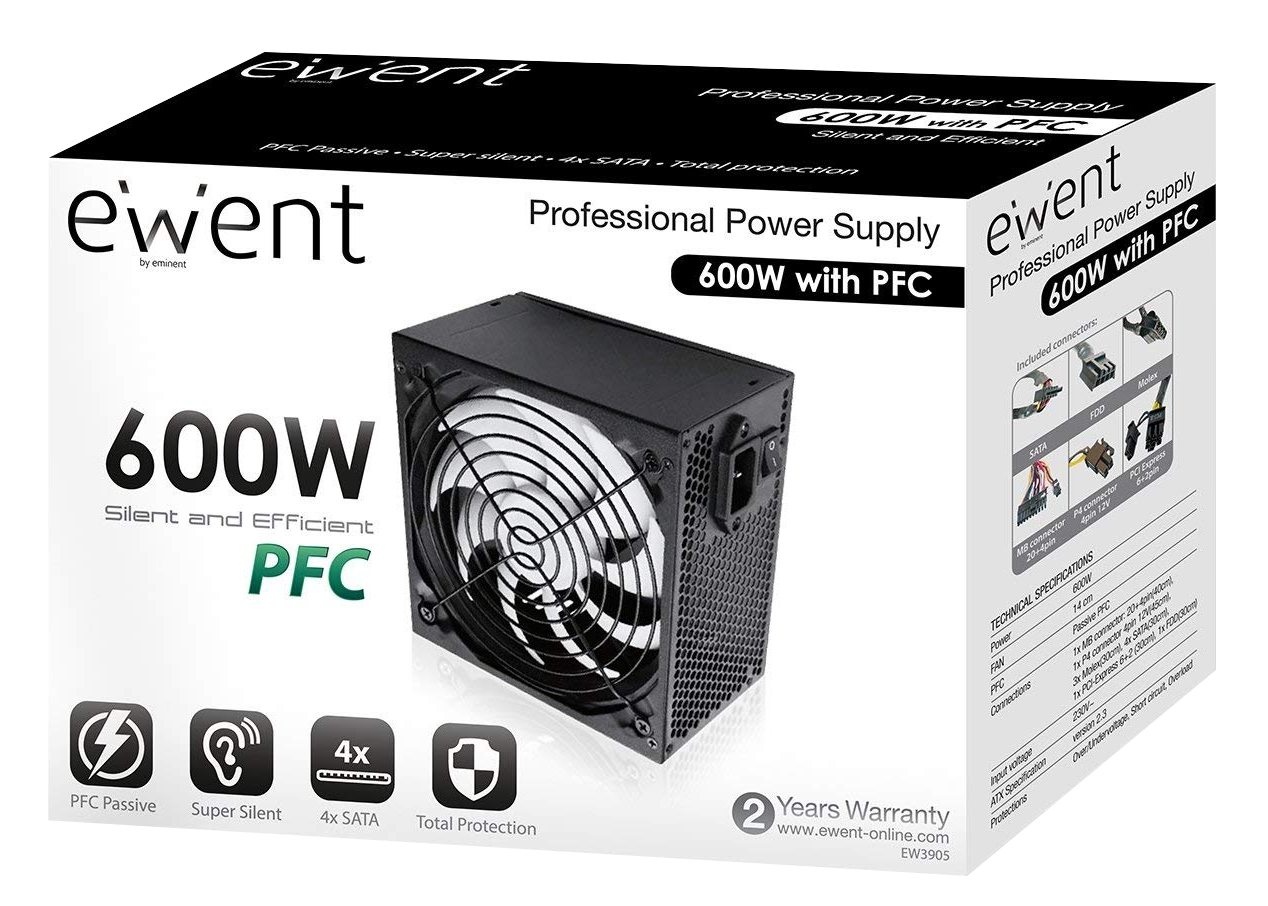 EWENT EW3905 600W V2.3 Pro PC tápegység