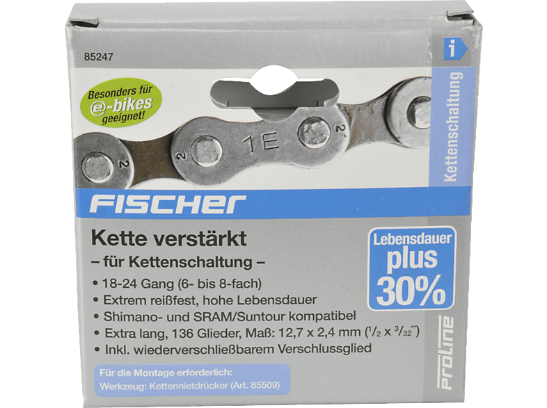 FISCHER 85247 Kette für E-Bike Kettenschaltung Fahrradkette