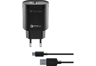 CELLULAR-LINE Reislader-kit 18W USB-C Qualcomm Huawei & other Zwart