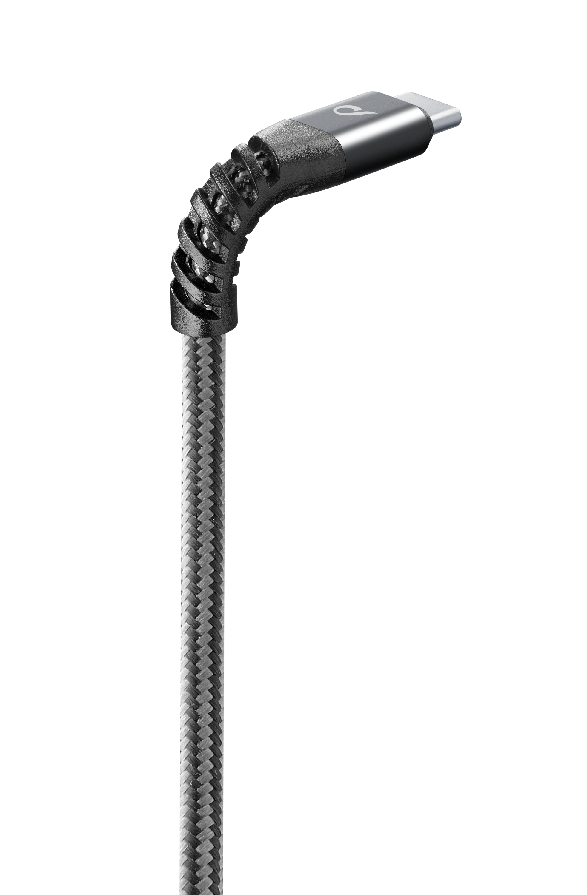 CELLULAR-LINE USB-kabel Kevlar USB-A naar USB-C 1.2m Zwart afbeelding