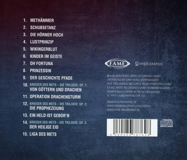 Rückseite des Albums mit Titelliste und Logo.