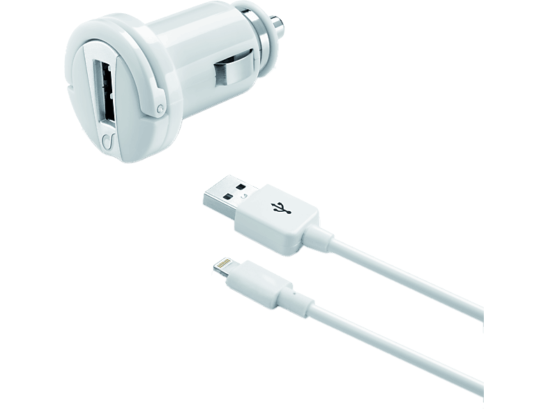 Cellular-line Car Charger Kit Lightning 2a Wit