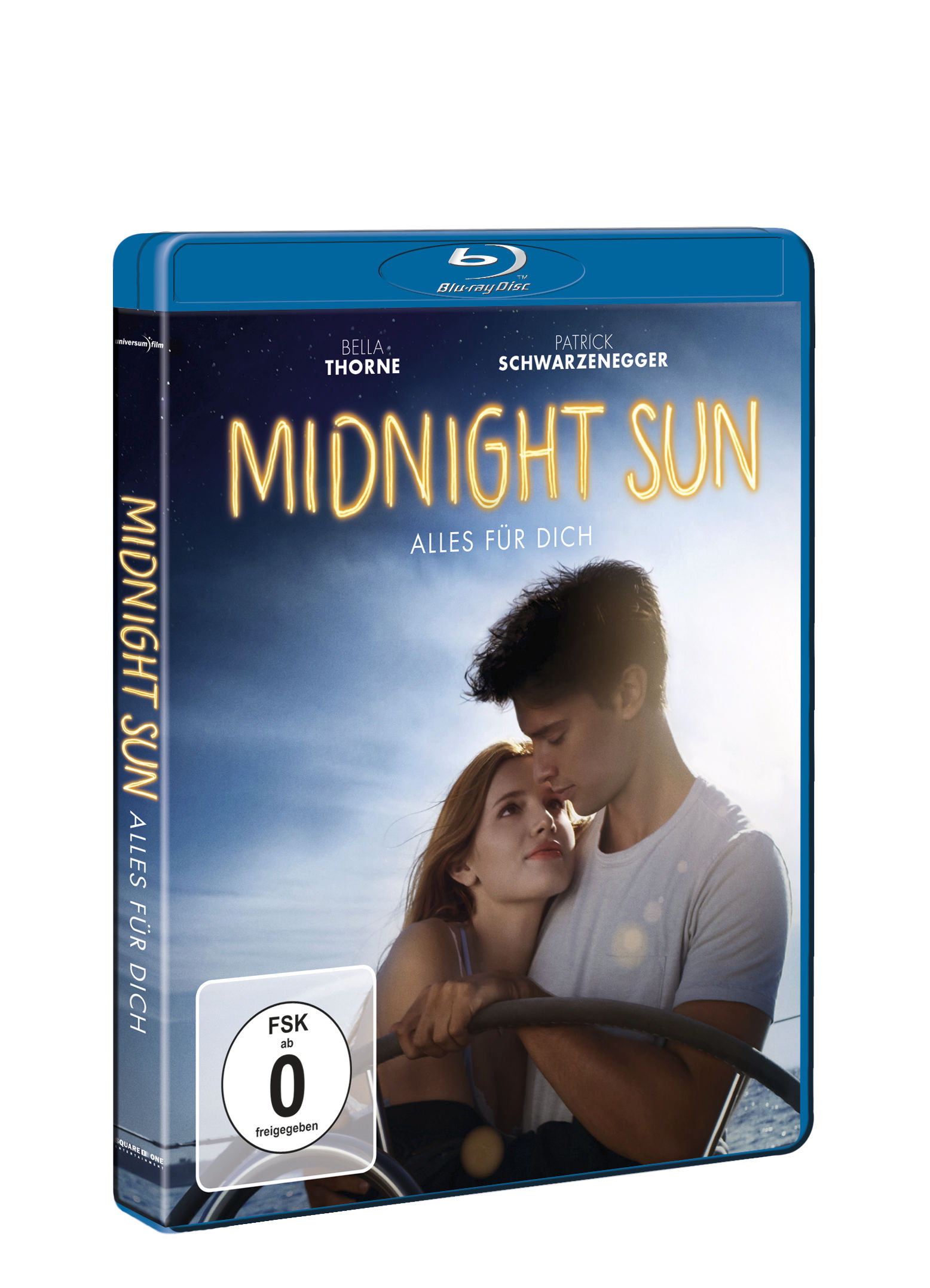 Midnight Sun Blu-ray-Hülle mit einem sich umarmenden Paar auf dem Cover.
