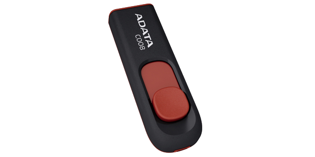 ADATA C008 16GB USB 2.0 pendrive, fekete/piros