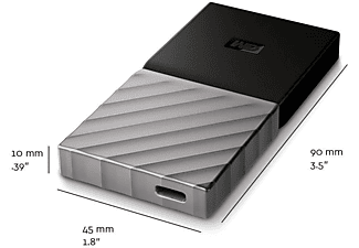 WESTERN DIGITAL My Passport SSD - Disque dur (SSD, 1 TB, Noir/Argent)