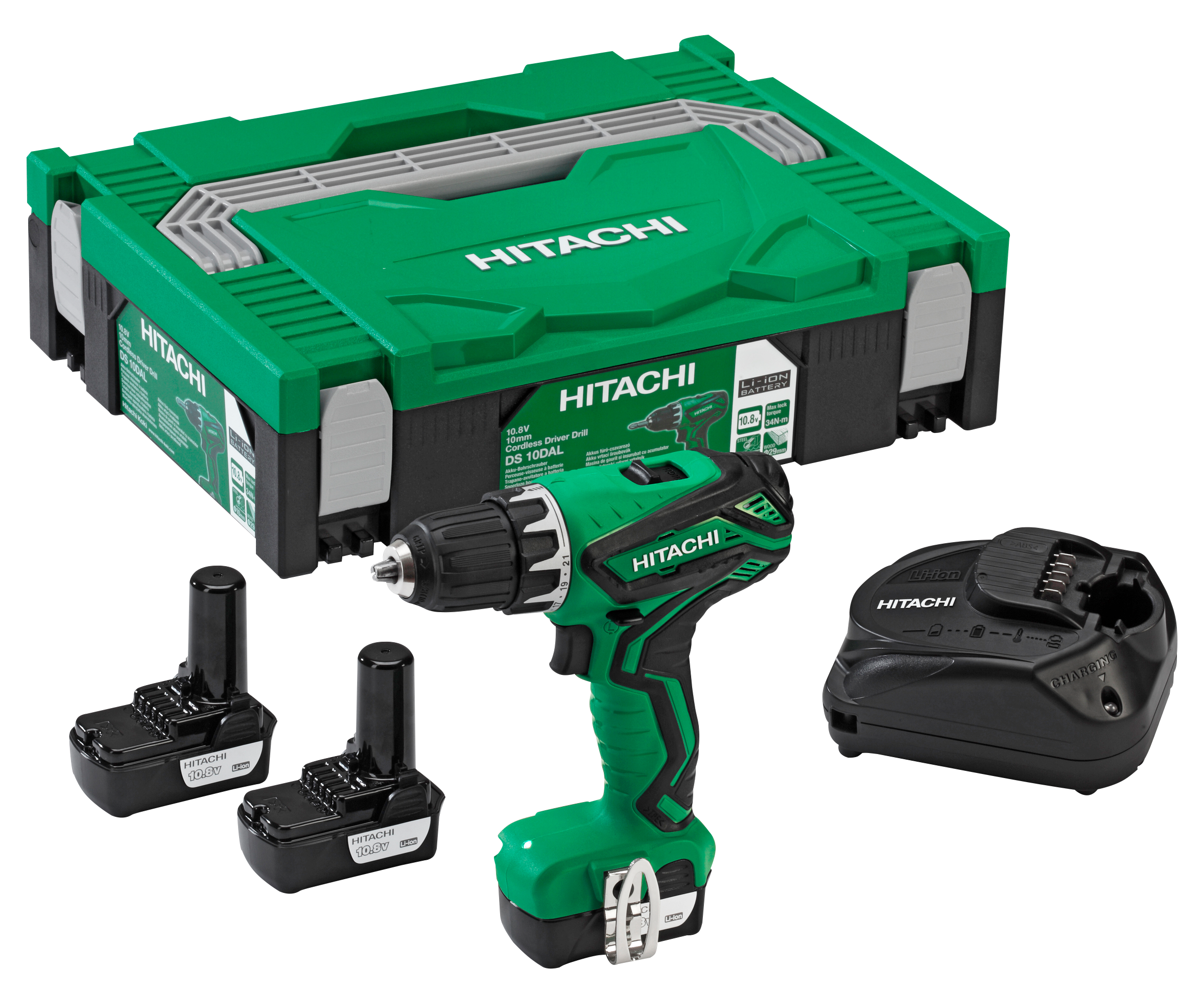 HITACHI DS10DAL + GP10DL  Bohrschrauber, Grün/Schwarz