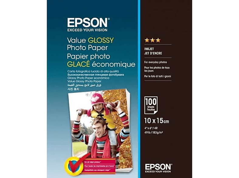 EPSON 10x15cm nyomtató papír 100 lap