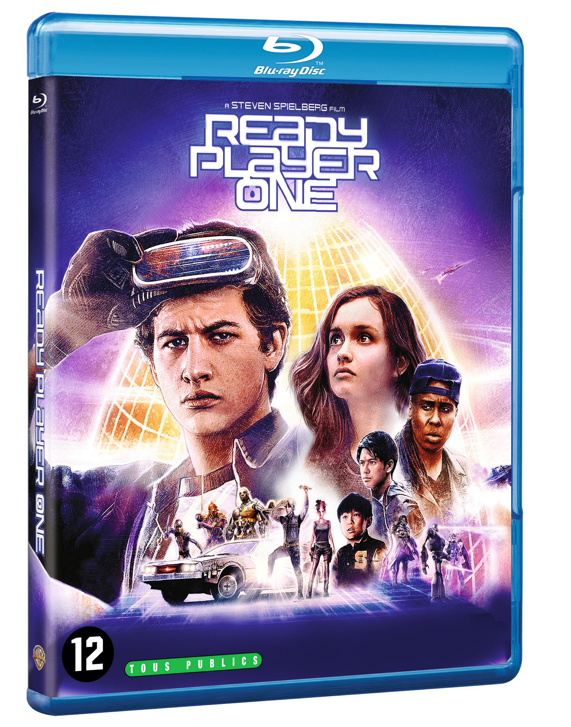 Boîtier Blu-ray Ready Player One avec illustration de la couverture du film.