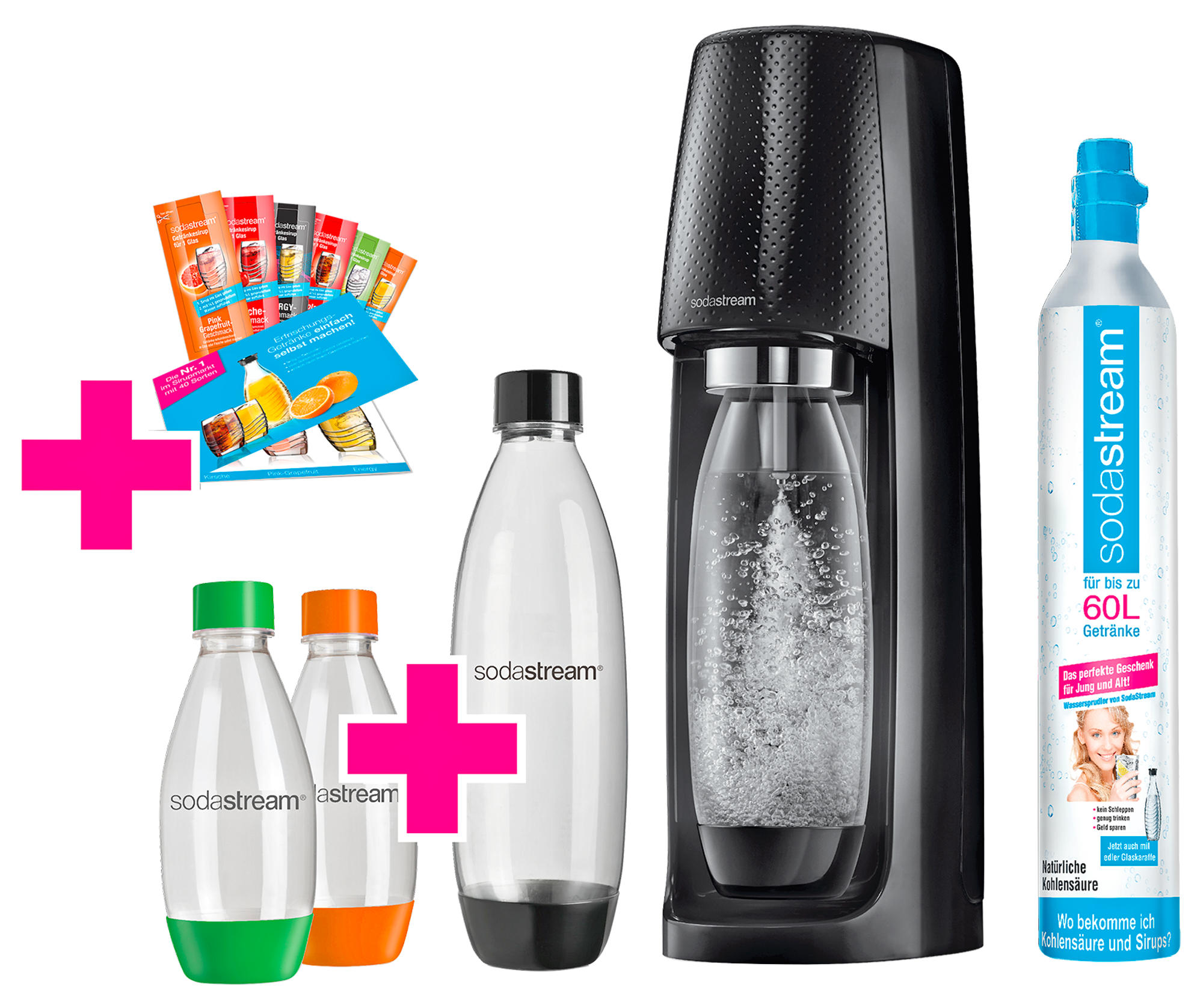 SODASTREAM EASY Vorteilspack Wassersprudler Schwarz