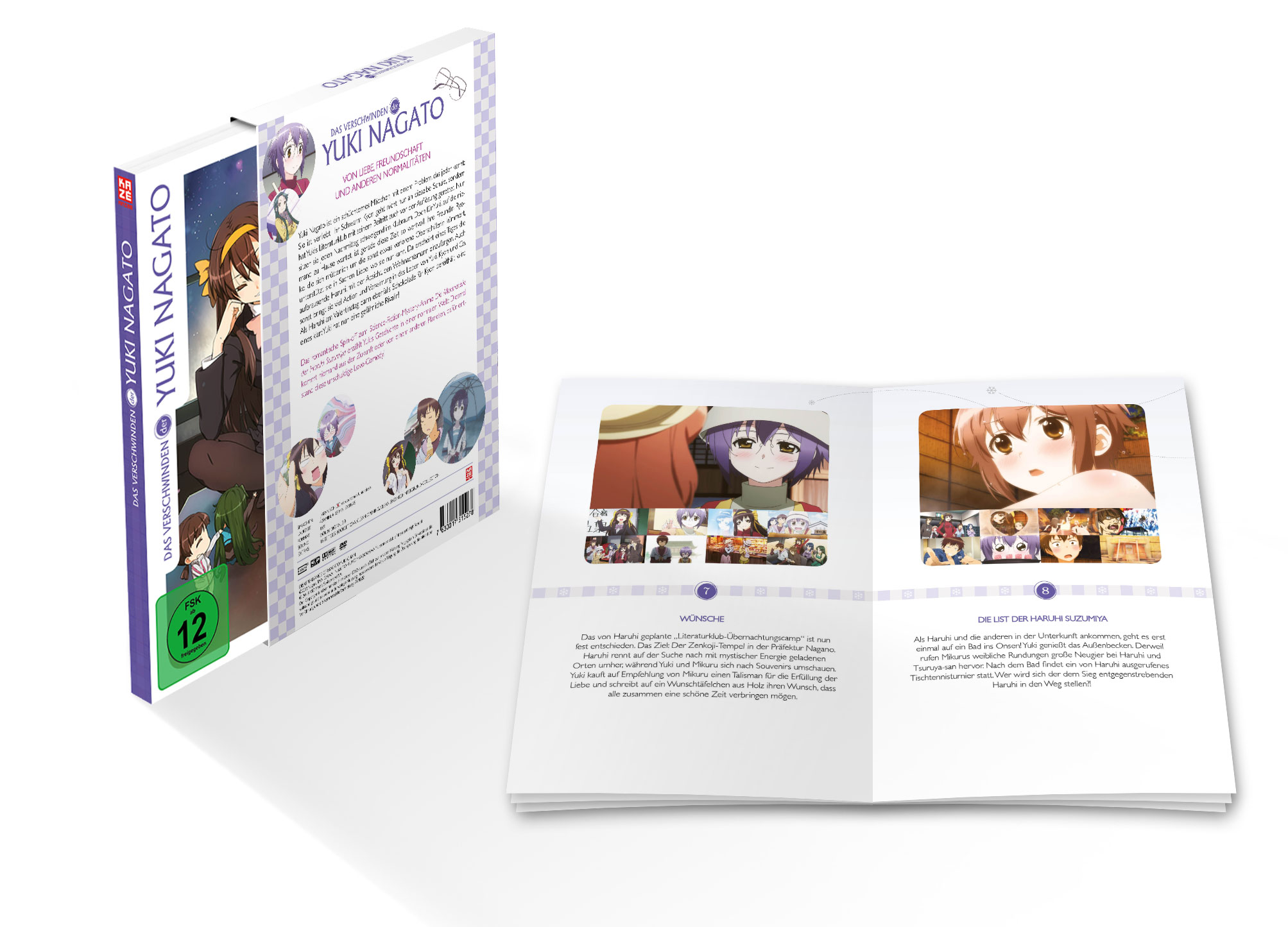 Eine DVD-Box mit dem Anime Yuki Nagato, mit mehreren Einsätzen.
