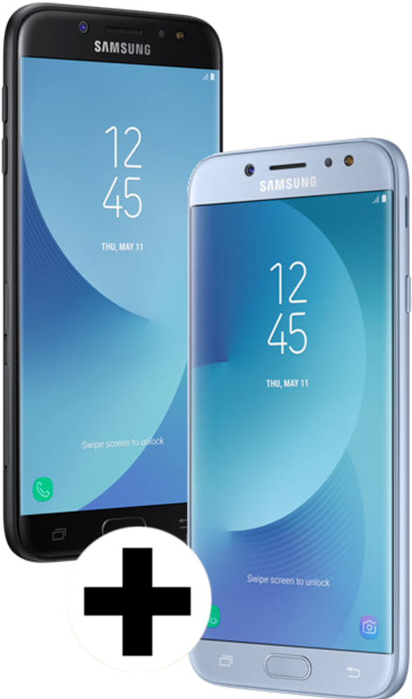 SAMSUNG Galaxy J7 (2017) Dual-SIM Doppelpack, schwarz + blau