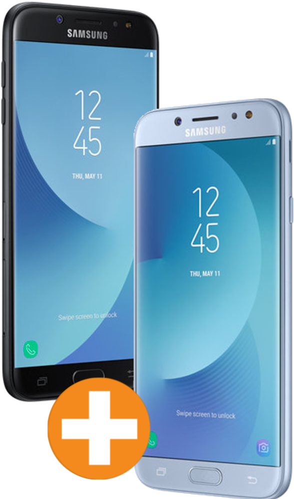 SAMSUNG Galaxy J7 (2017) Dual-SIM Doppelpack, schwarz + blau