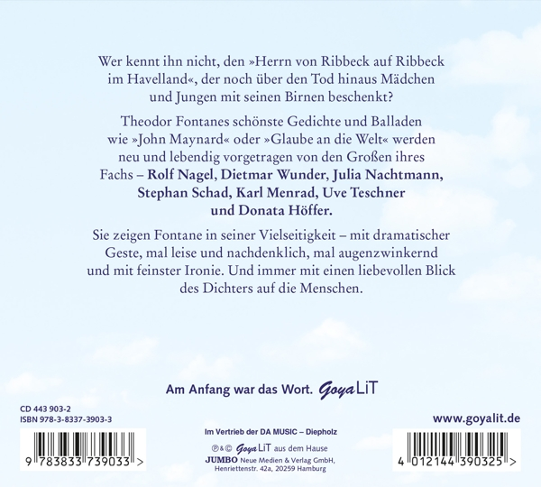 Theodor Fontane - Schönsten Gedichte Die - (CD)