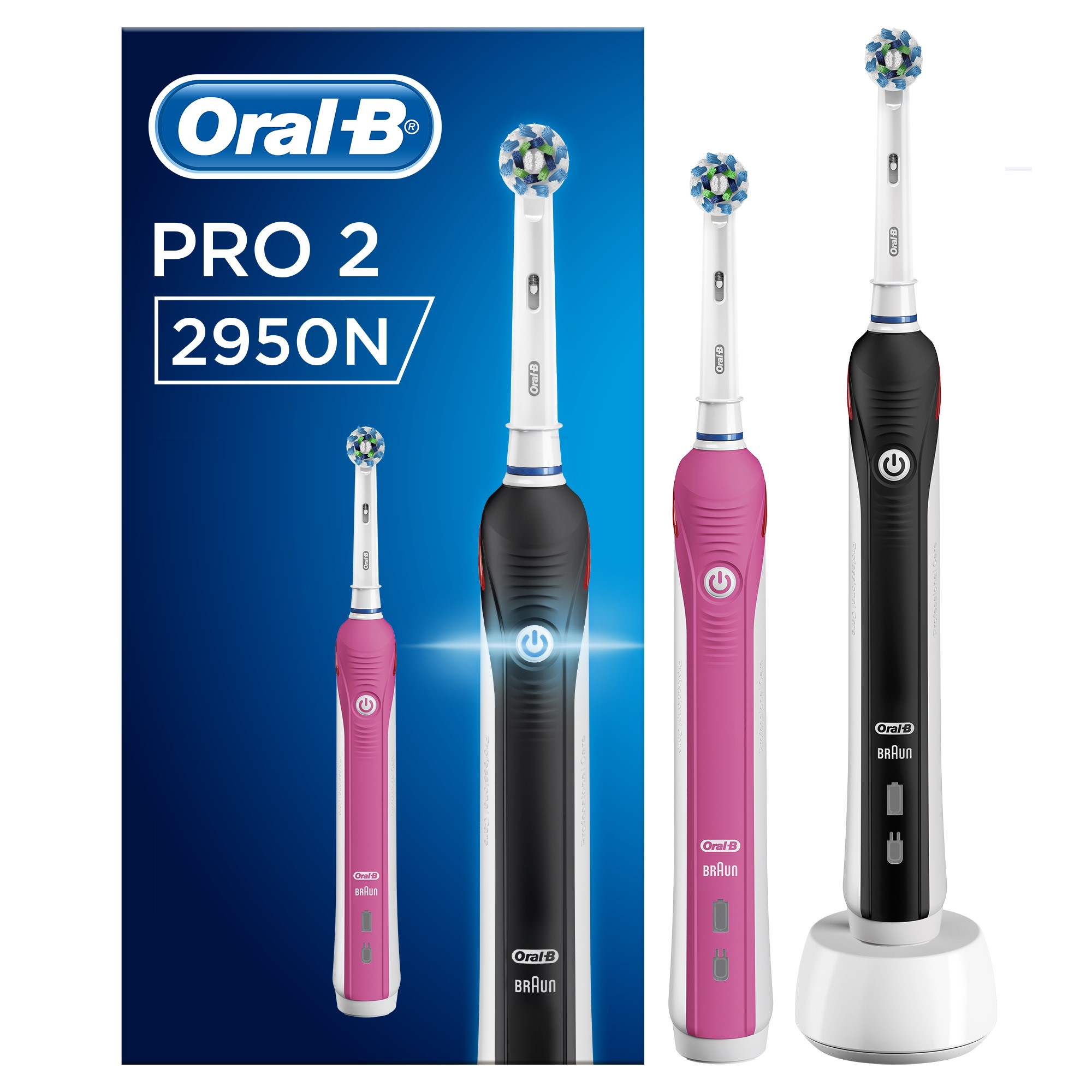 ORAL-B Pro 2950 Duo Zwart & Roze Elektrische Tandenborstel