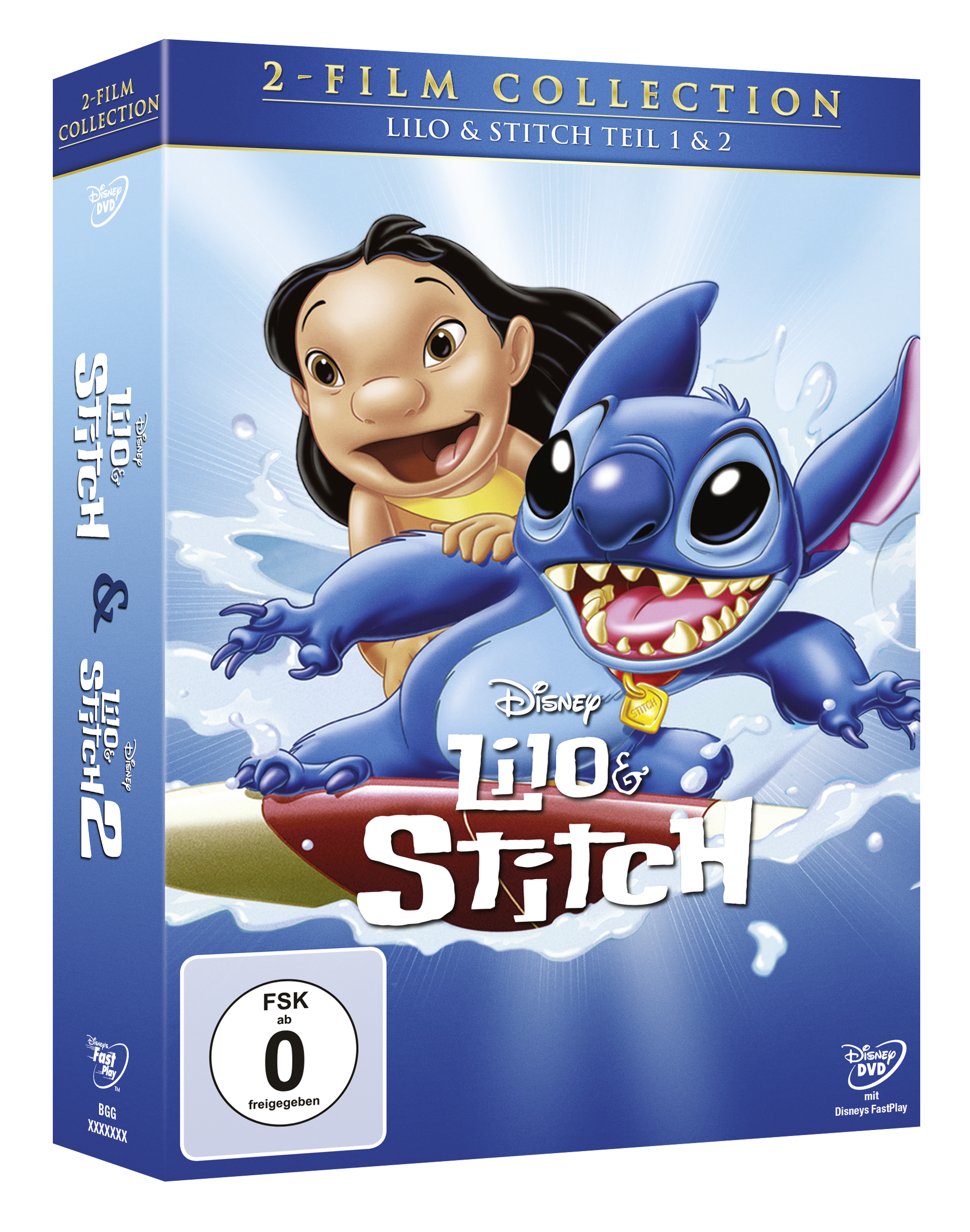 Eine DVD-Box von Lilo & Stitch. Das Cover zeigt die beiden Hauptfiguren.