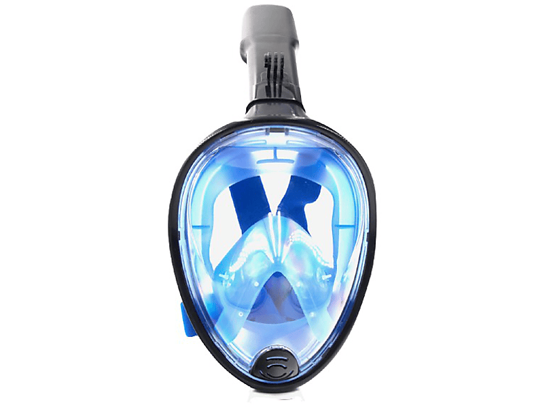 Máscara Snorkel - SK8 Aqua, Con soporte para cámara deportiva, Talla L/XL, Azul y negro
