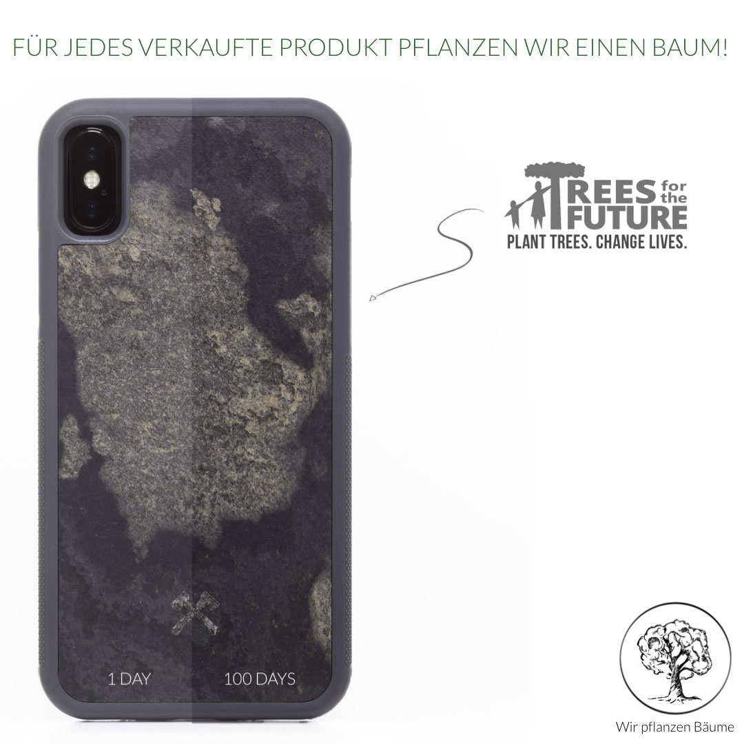 WOODCESSORIES ECOCASE STONE, Backcover, Apple, iPhone X, Grau