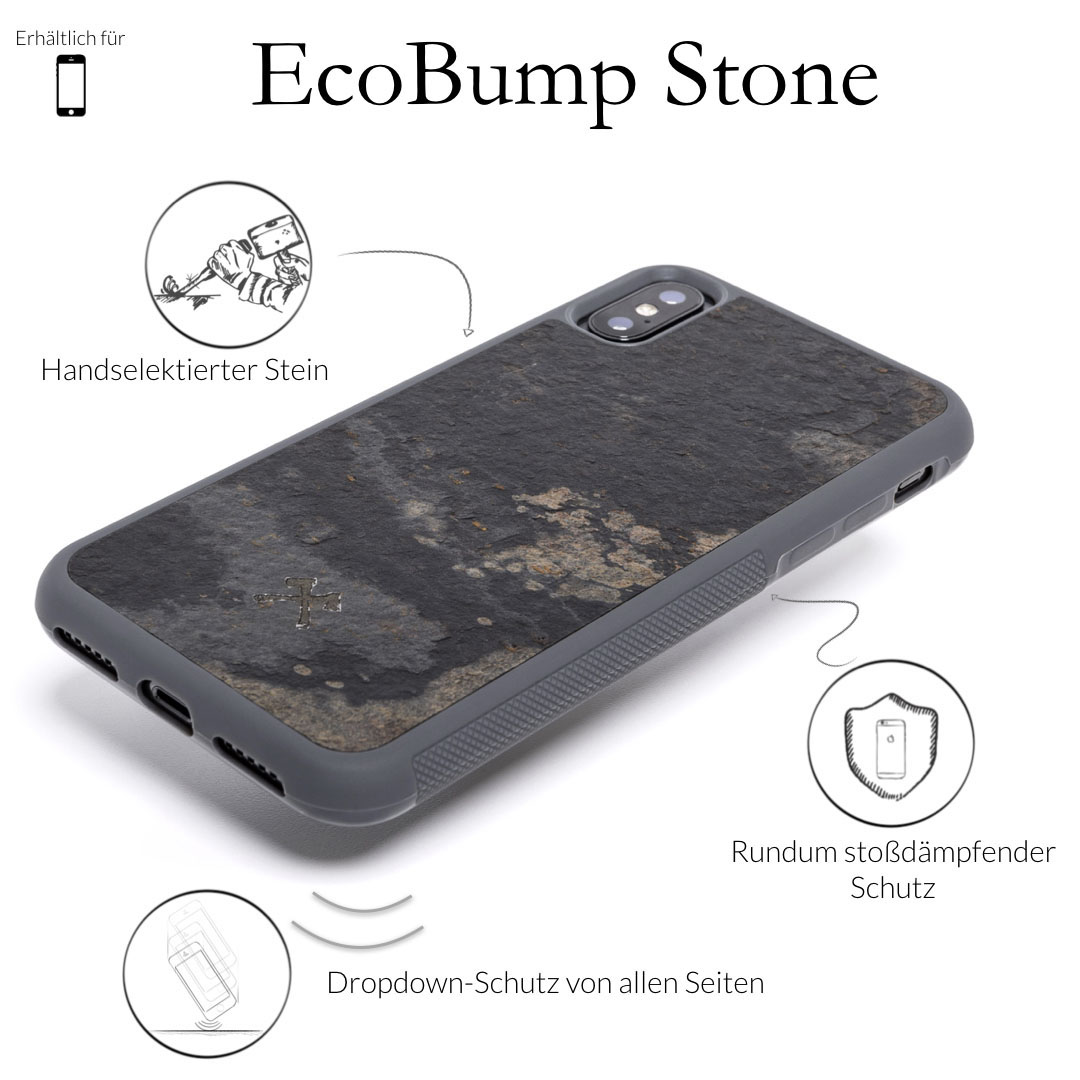 WOODCESSORIES ECOCASE STONE, Backcover, Apple, iPhone 7 Plus, iPhone 8 Plus, Grau