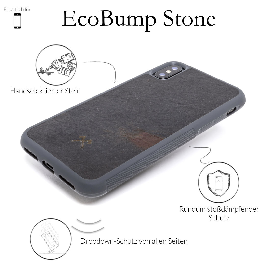 WOODCESSORIES ECOCASE STONE, Backcover, Apple, iPhone X, Schwarz