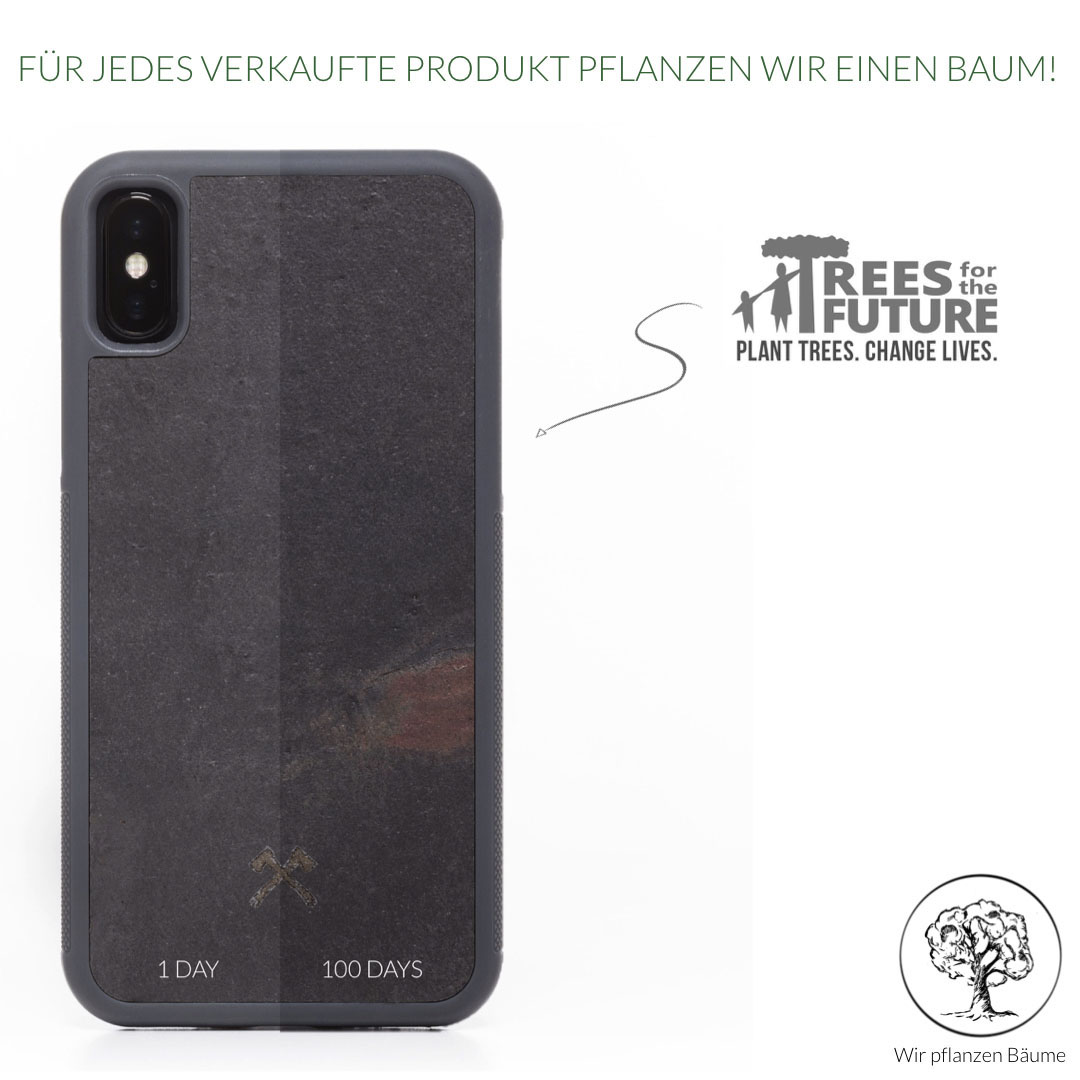WOODCESSORIES ECOCASE STONE, Backcover, Apple, iPhone X, Schwarz