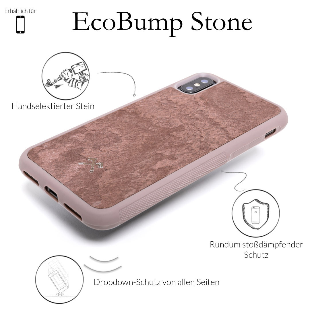 WOODCESSORIES Ecocase Stone, Backcover, Apple, iPhone 7, iPhone 8, Rot