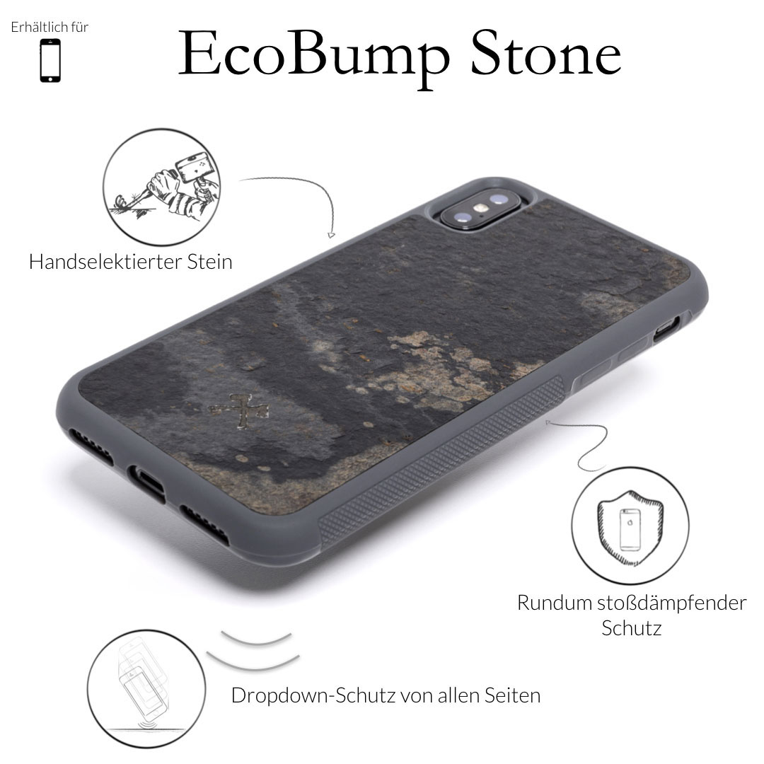 WOODCESSORIES Ecocase Stone, Backcover, Apple, iPhone 7, iPhone 8, Grau