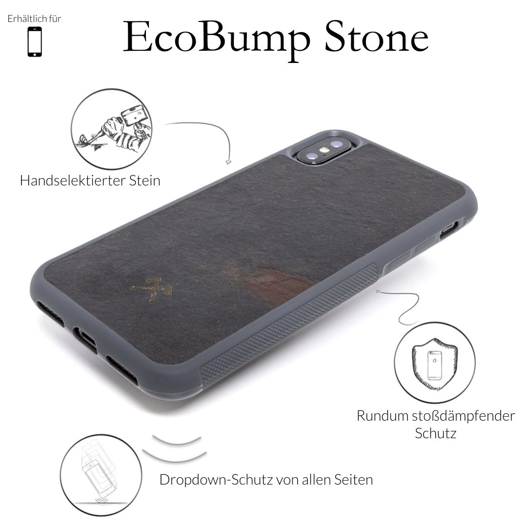 WOODCESSORIES STO005 ECOCASE STONE, Backcover, Apple, iPhone 7 Plus, iPhone 8 Plus, Schwarz