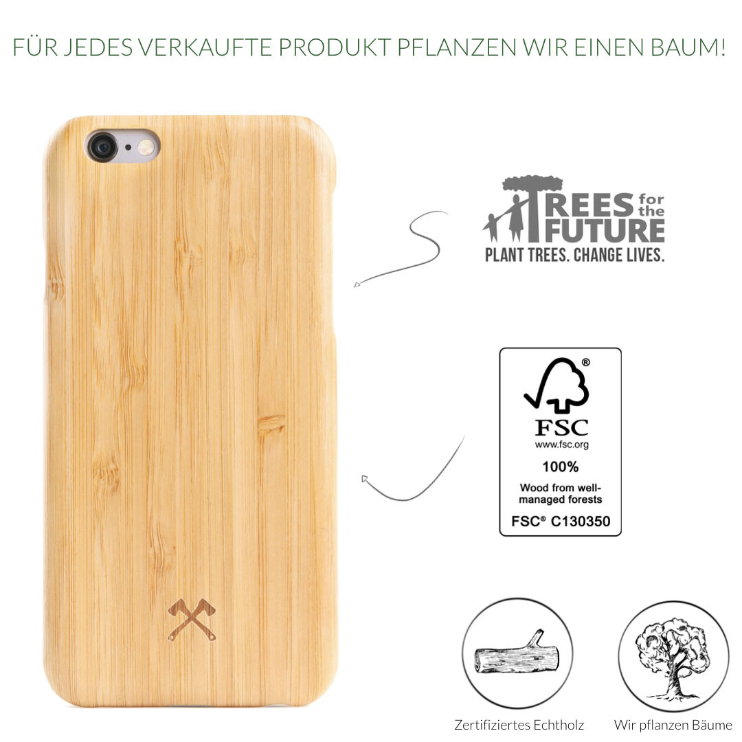 Bambus Backcover, ECOCASE Apple, iPhone WOODCESSORIES X, SLIMCASE,