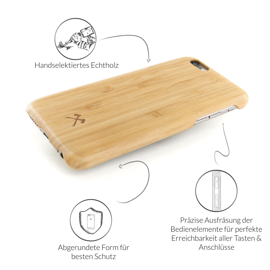 Bambus Backcover, ECOCASE Apple, iPhone WOODCESSORIES X, SLIMCASE,