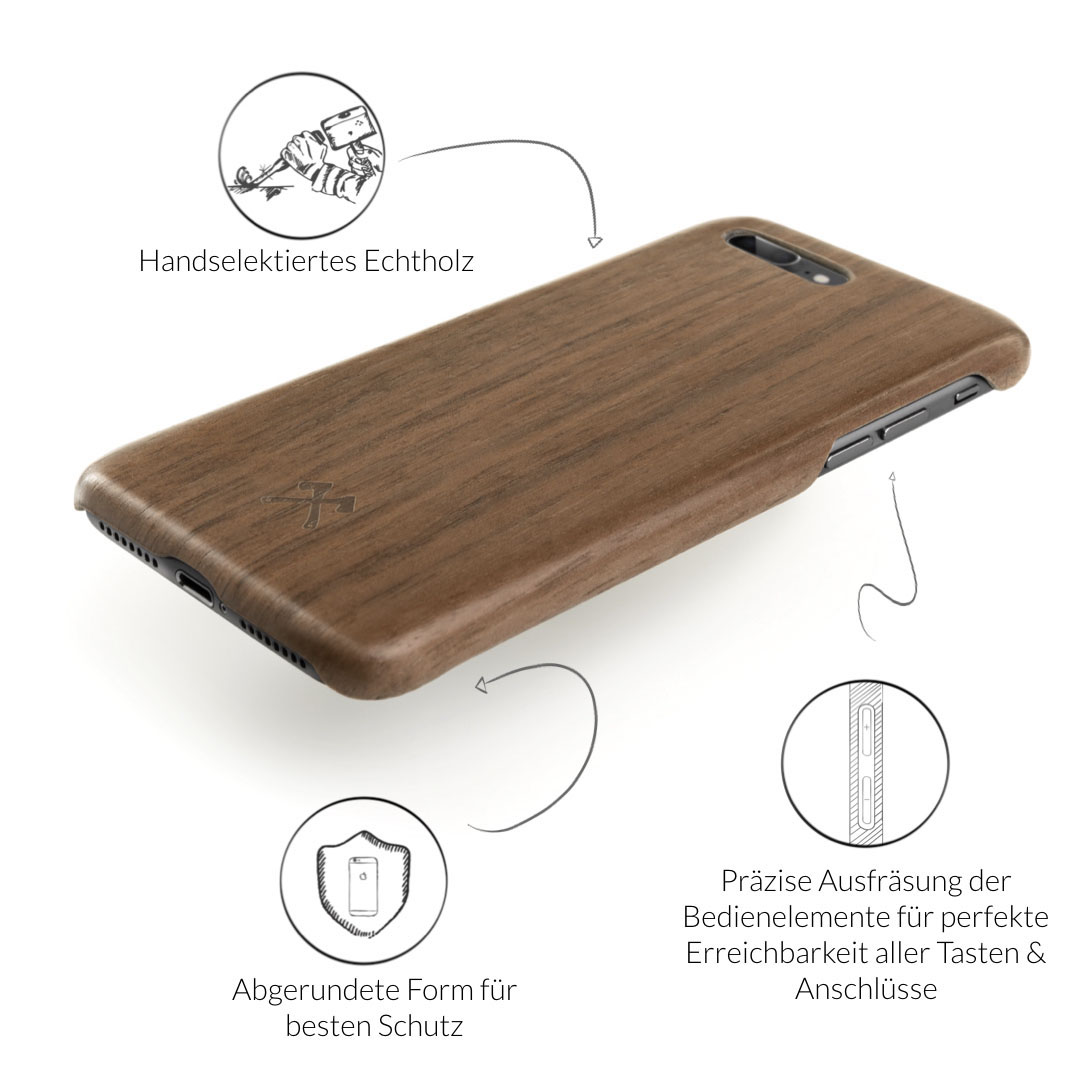 WOODCESSORIES ECOCASE SLIMCASE, Backcover, Apple, iPhone X, Walnuss/Schwarz