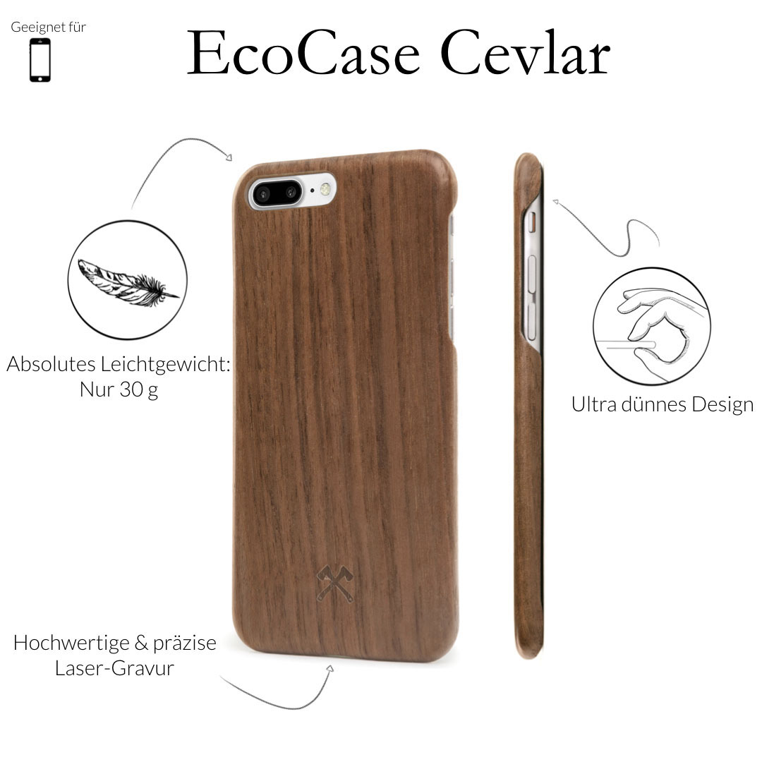 WOODCESSORIES ECOCASE SLIMCASE, Backcover, Apple, iPhone X, Walnuss/Schwarz