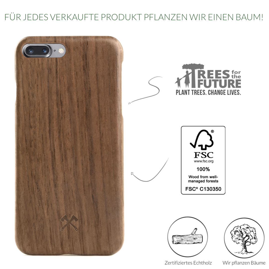 WOODCESSORIES ECOCASE SLIMCASE, Backcover, Apple, iPhone X, Walnuss/Schwarz